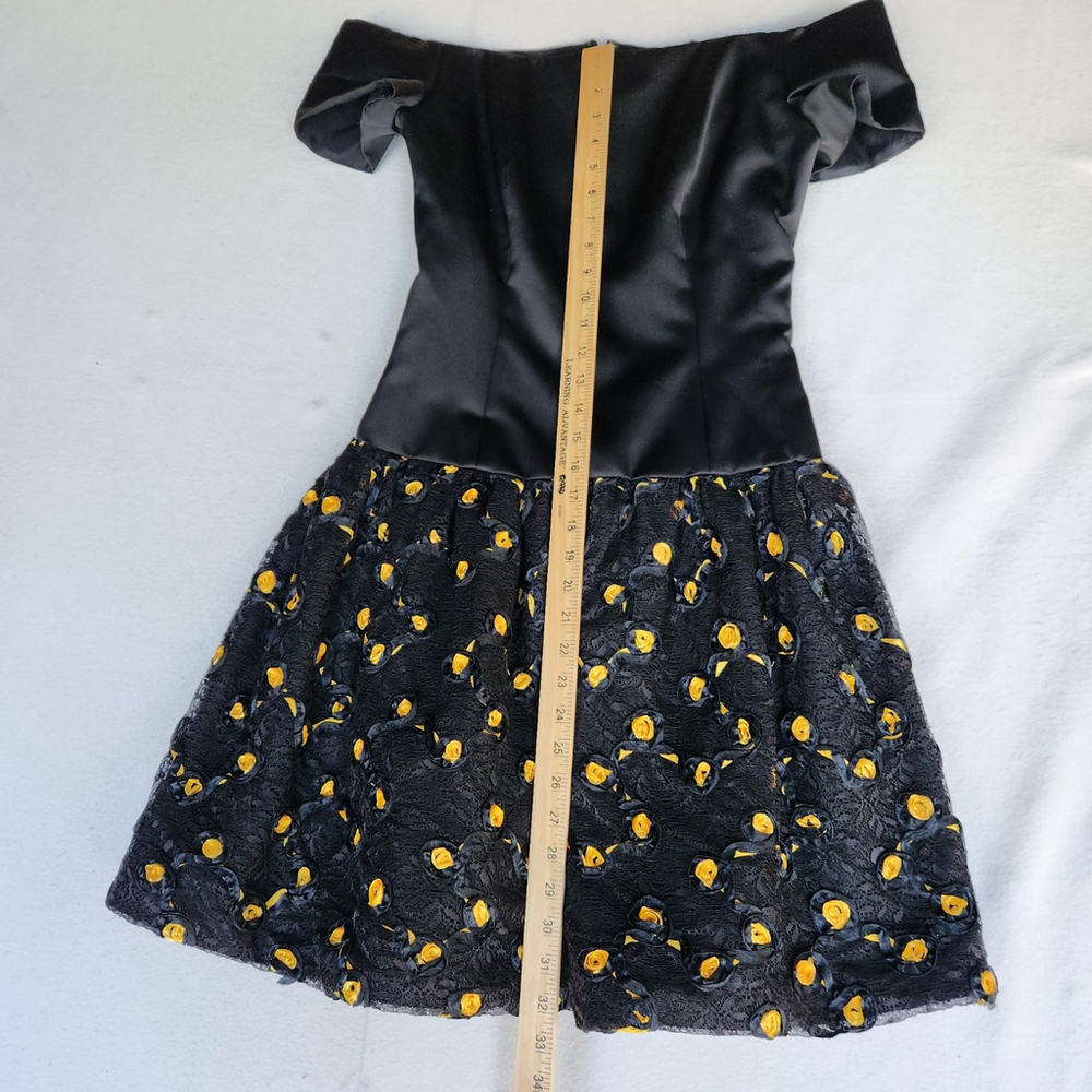 Scaasi Nights Vintage 80s Off Shoulder Dress Size 4 MET Cocktail Designer - Picture 7 of 10